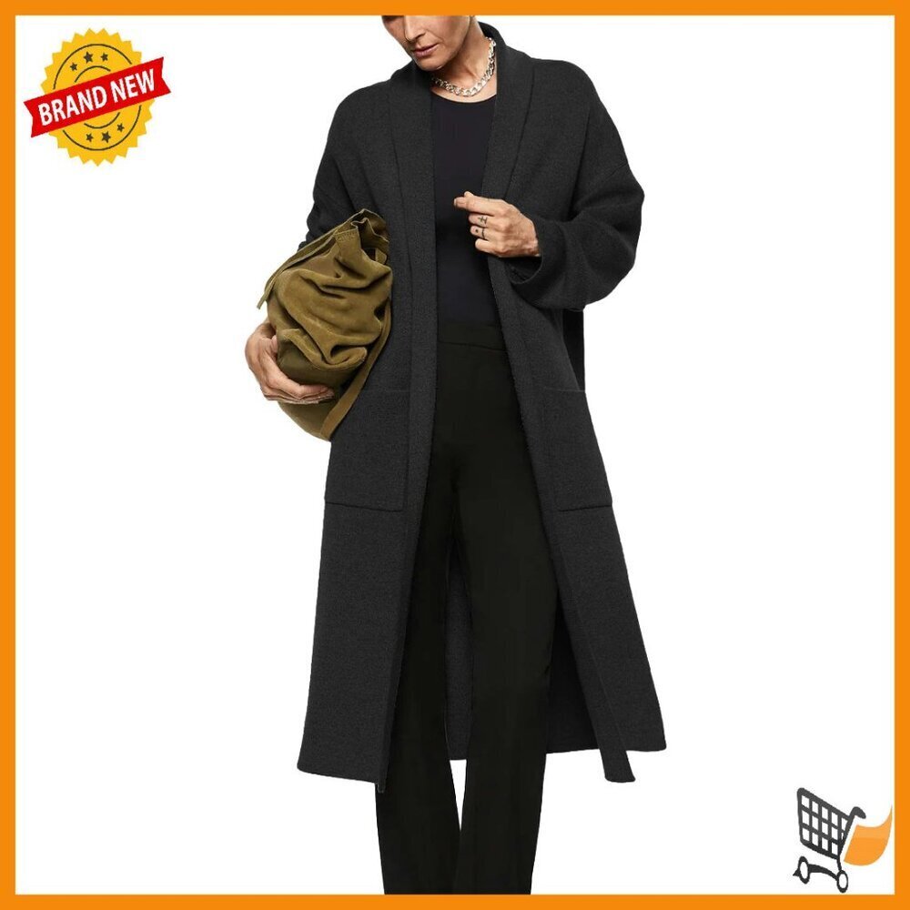 Oversized Maxi Cardigan with Pockets, Long Sleeve Knit Sweater Coat